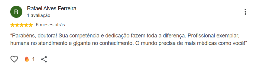 Avaliação pública de Rafael Alves Ferreira no Google